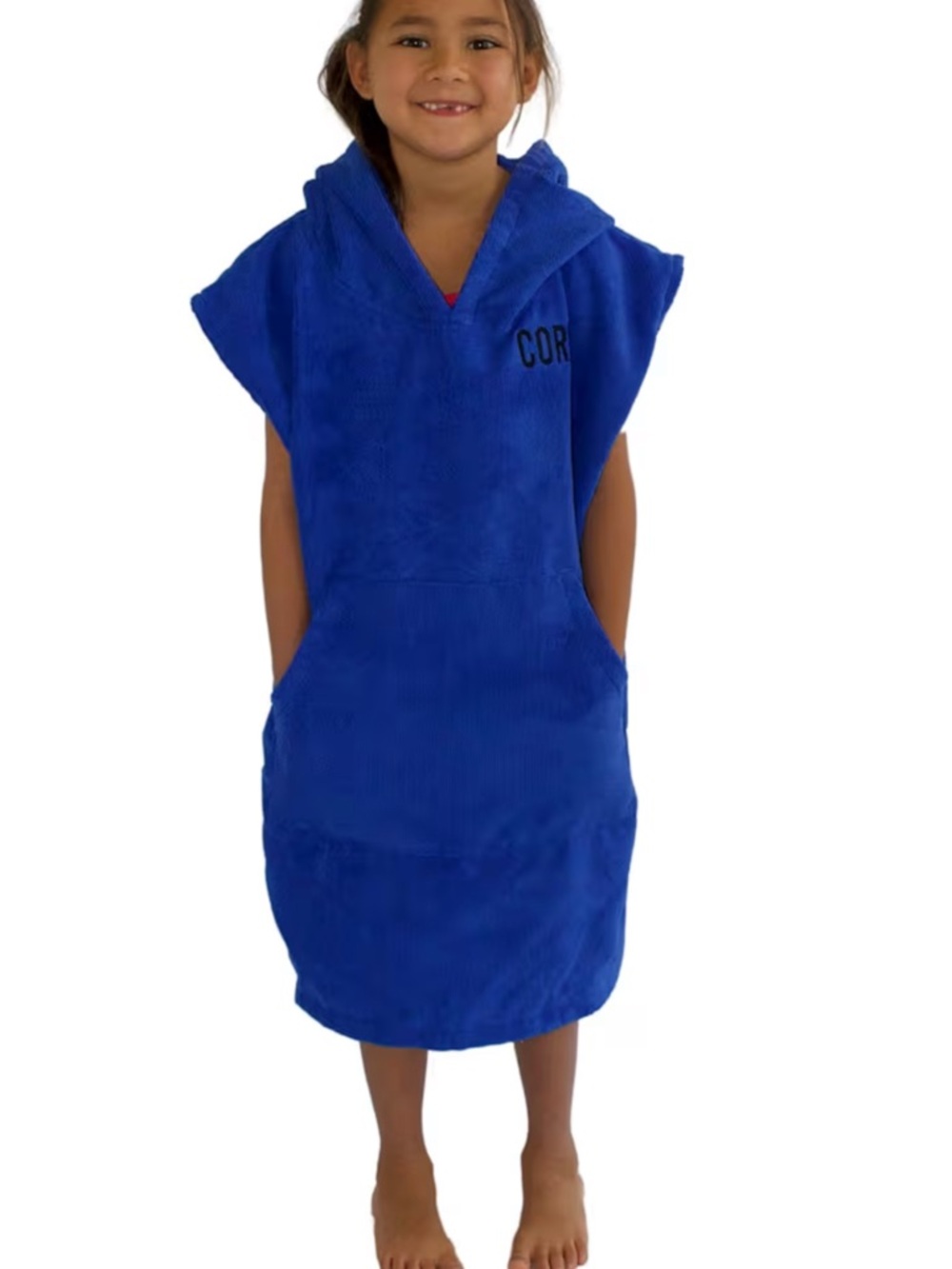 Kids Blue Hooded Poncho Towel -